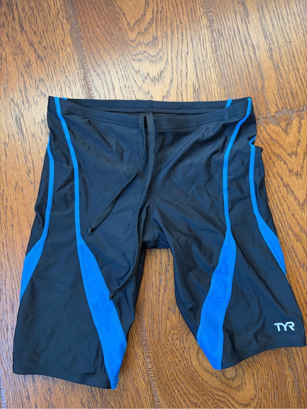TYR Boys Black and Blue Jammer Swim Briefs size 28